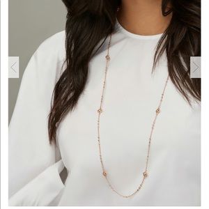 Kendra Scott Rue Long Strand Necklace In Rose Gold
